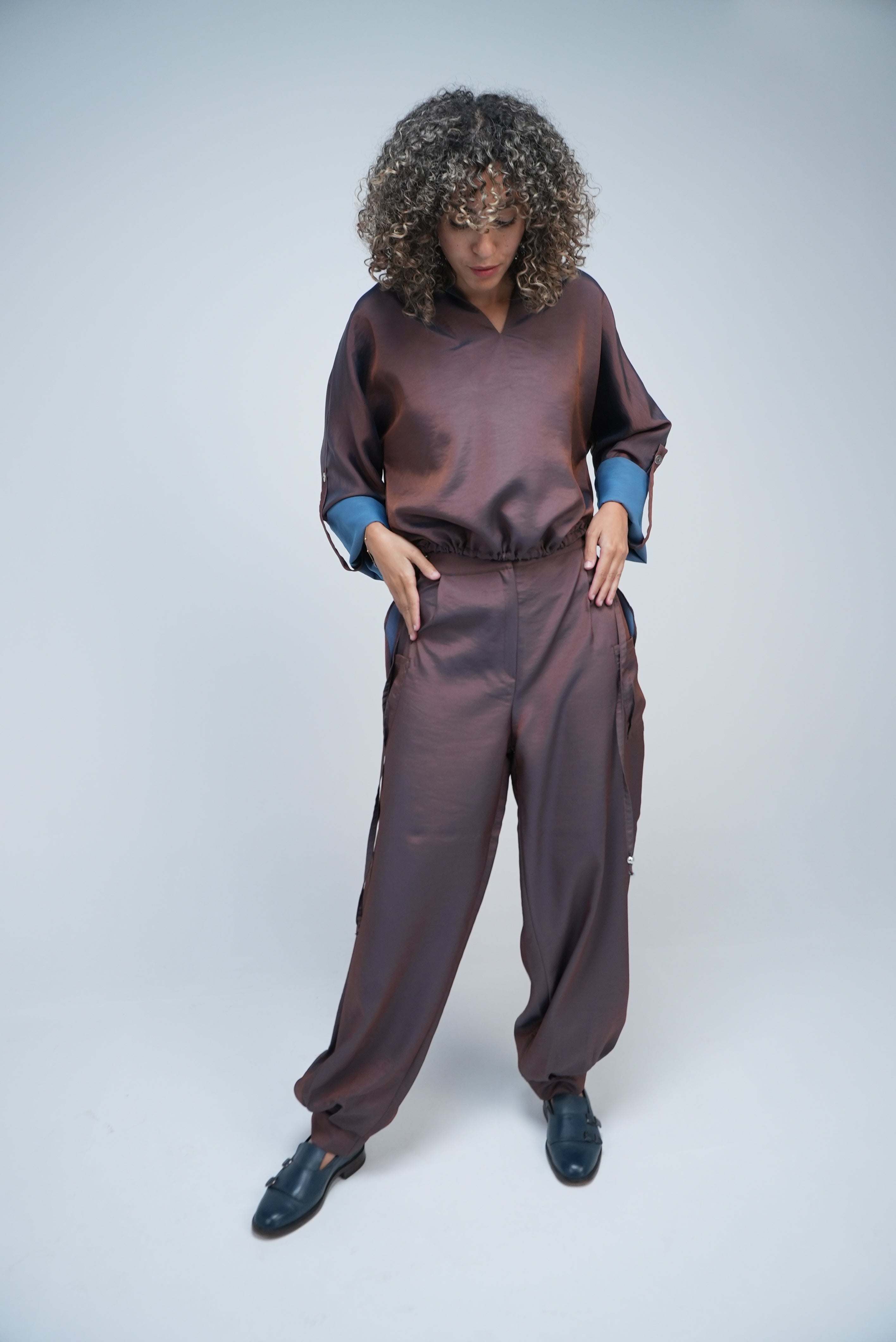 Brown Co-ord Set – Oversized Hoodie & Wide-Leg Pants
