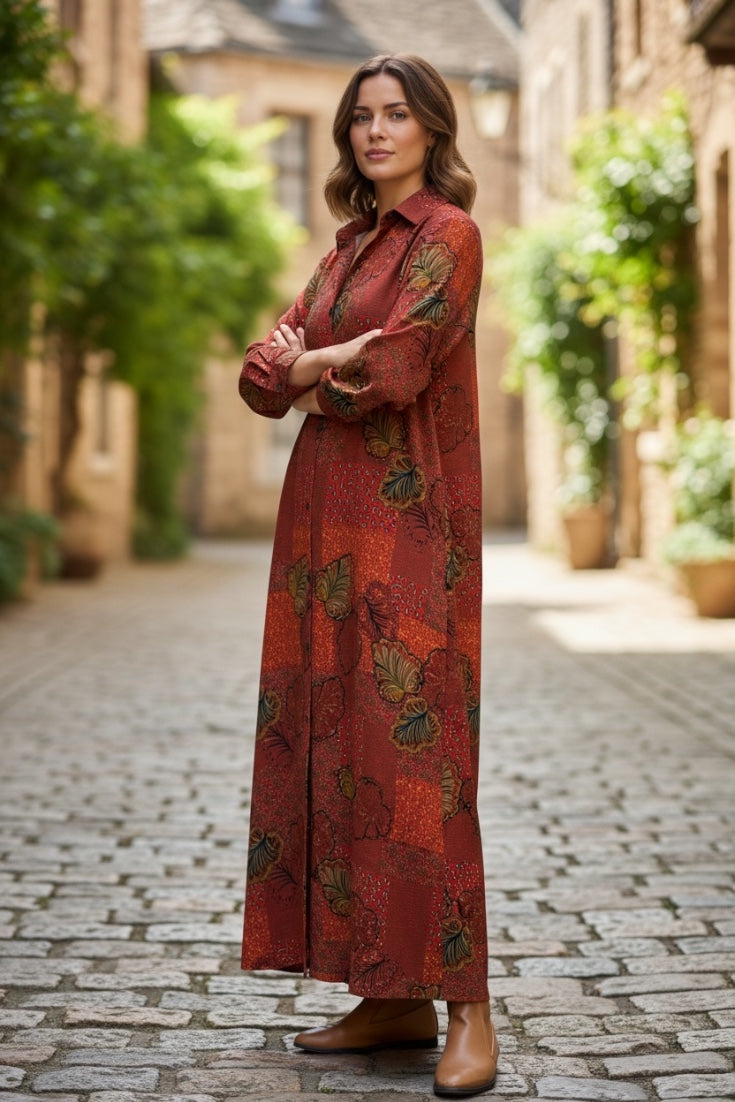 Cotton Cloche Dress – Red Floral