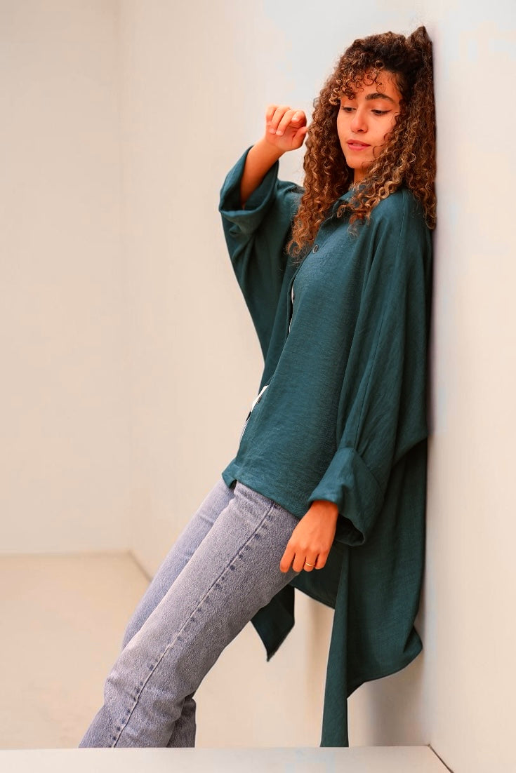 Linen Spanish Blouse – Effortless Chic In Green