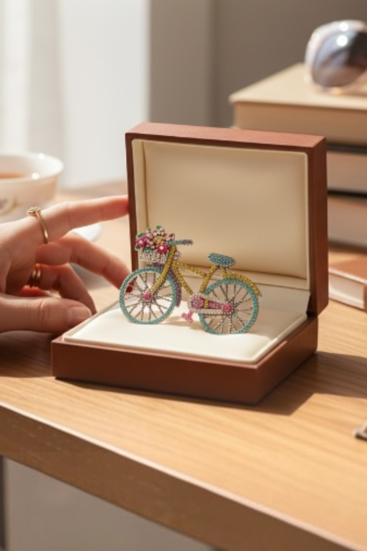 Floral Bicycle Brooch