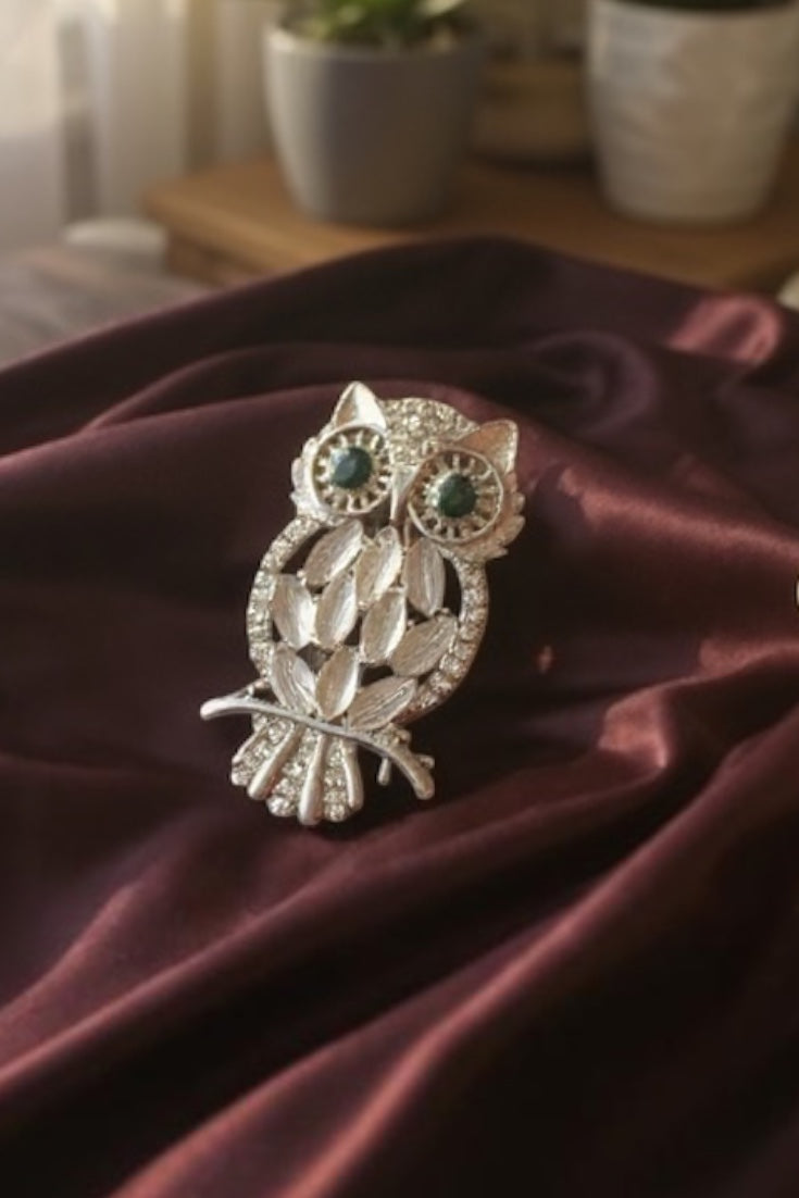 Silver Owl Brooch