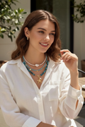 Turquoise Starfish Layered Necklace Set