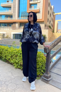 SILVER NOIR SET – BOMBER JACKET & BALLOON PANTS