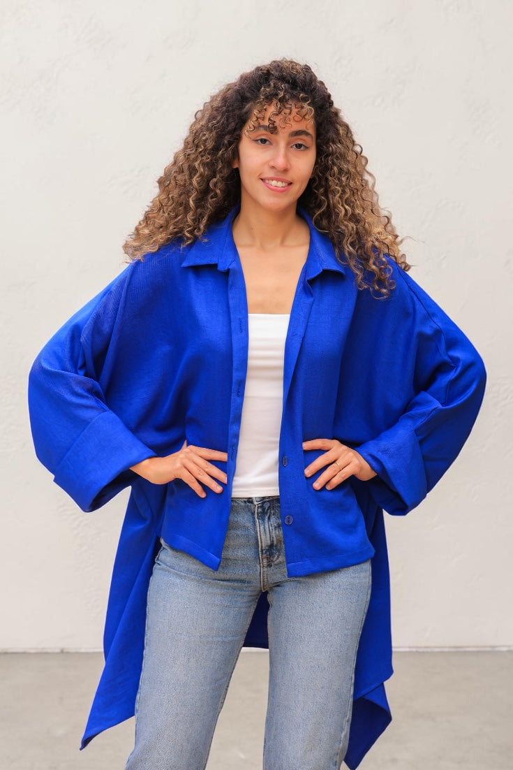 Linen Spanish Blouse – Effortless Chic In Blue