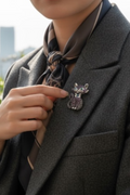 Crystal Cat Brooch