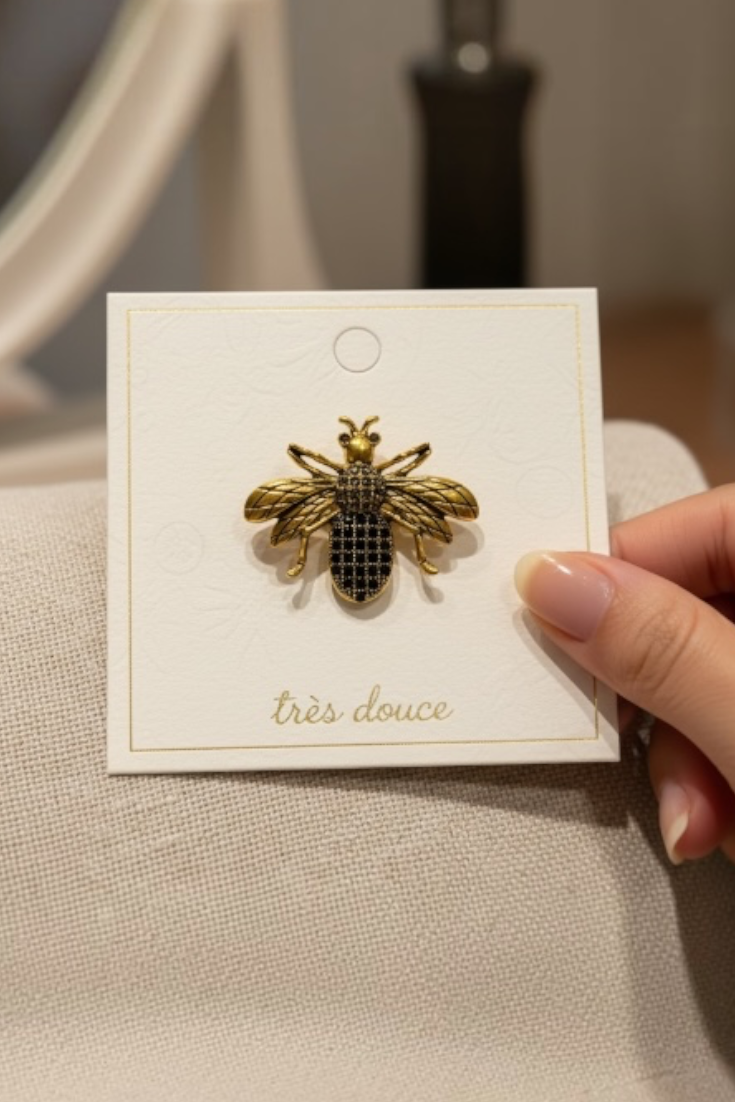 Gold Bee Brooch