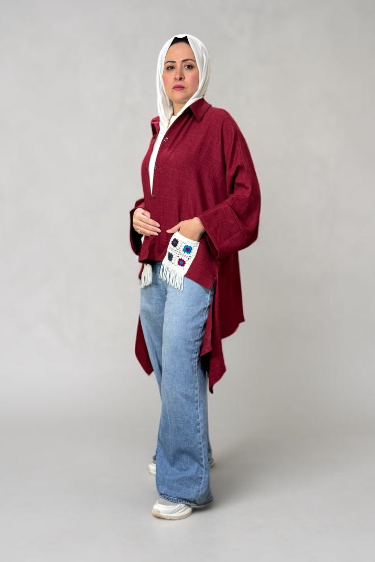 Burgundy Elegance Blouse
