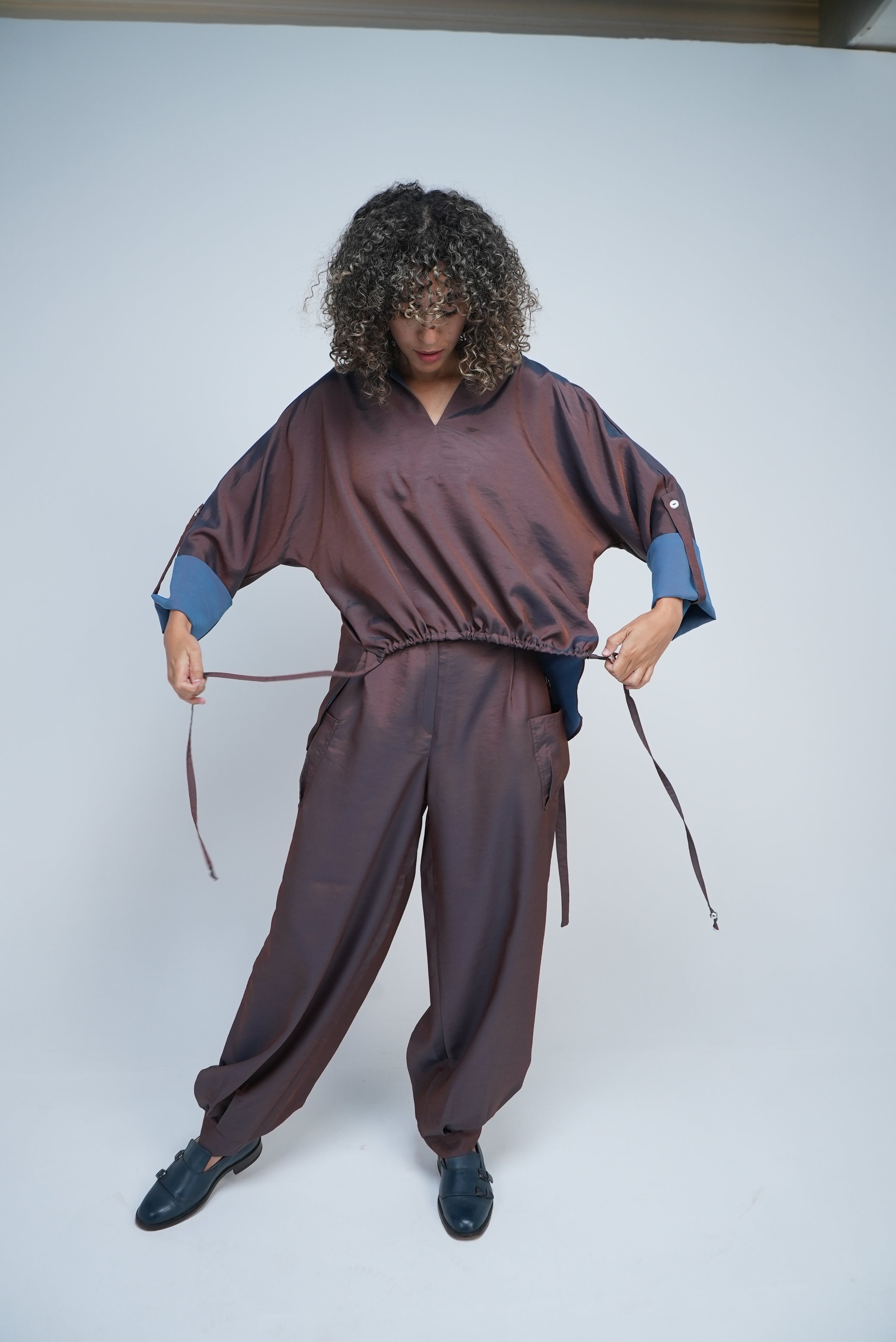 Brown Co-ord Set – Oversized Hoodie & Wide-Leg Pants