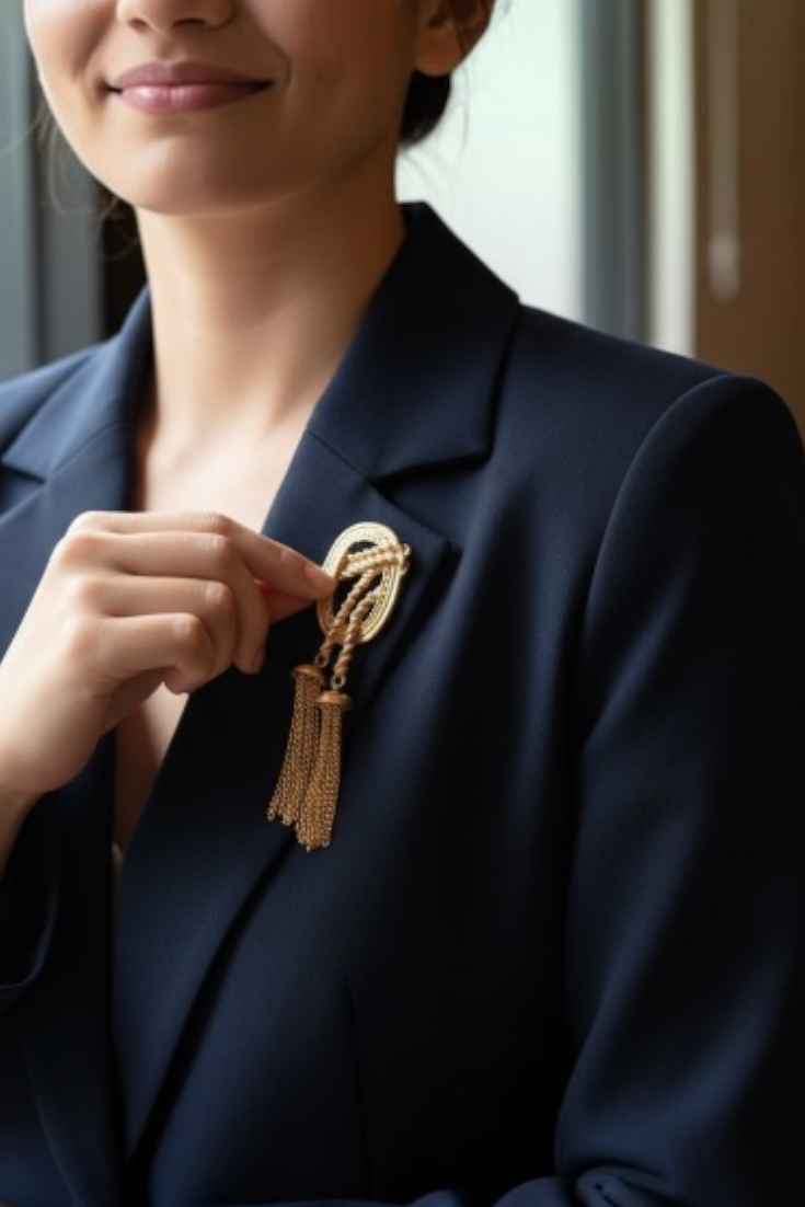 Gold Tassel Brooch