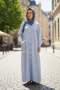 Linen Oversized Dress – Light Blue
