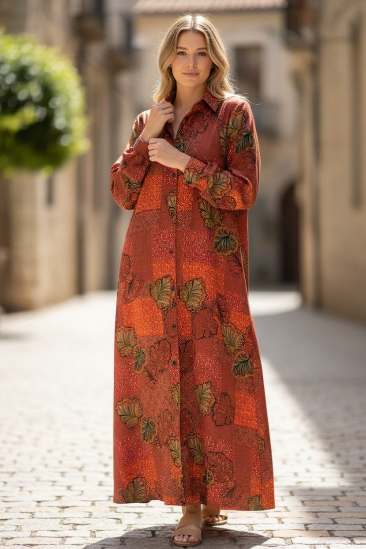 Cotton Cloche Dress – Red Floral