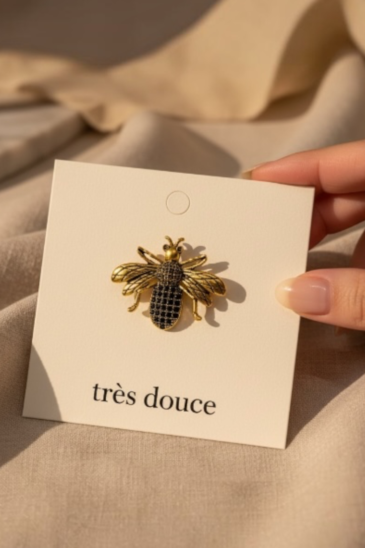 Gold Bee Brooch