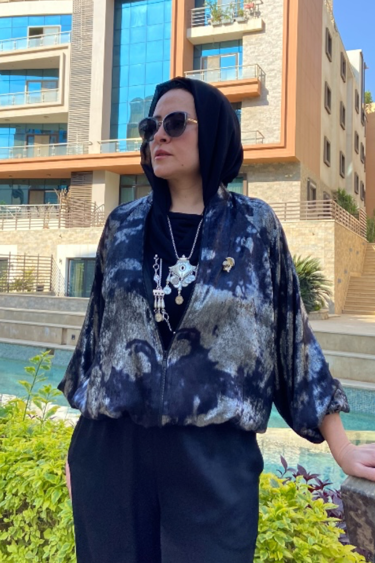 SILVER NOIR SET – BOMBER JACKET & BALLOON PANTS
