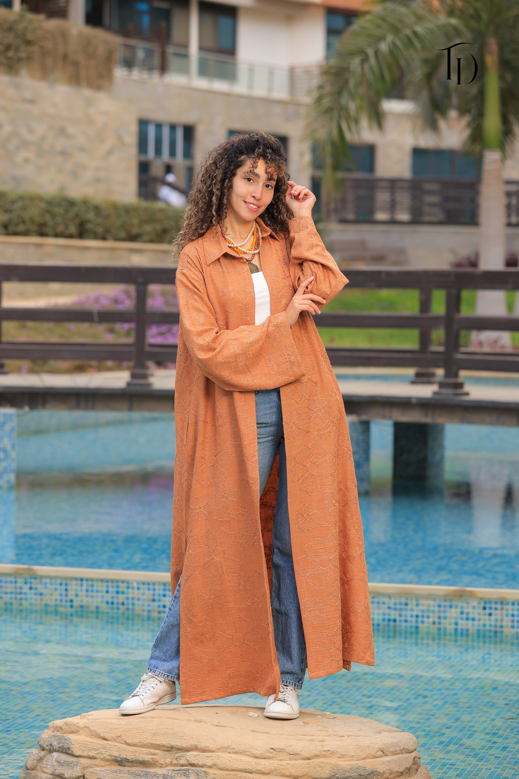 Embroidered Linen Cardigan