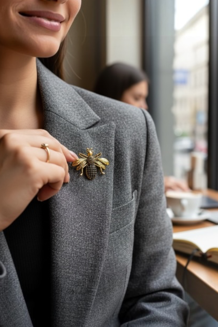 Gold Bee Brooch