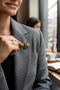 Gold Bee Brooch