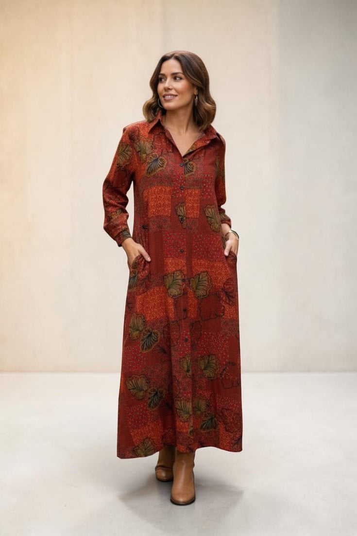 Cotton Cloche Dress – Red Floral