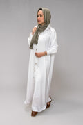 Linen Oversized Dress – White